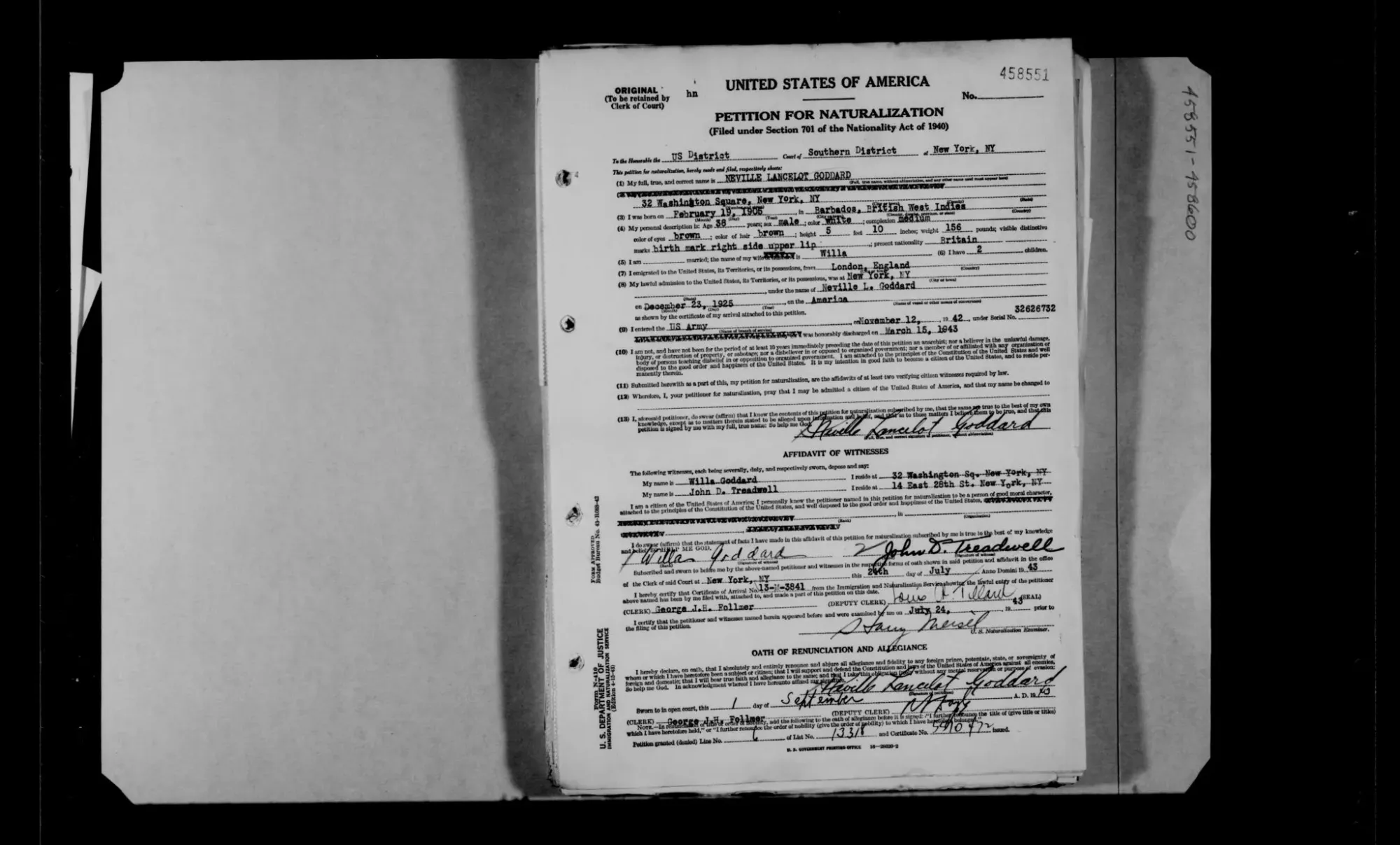 Una marca de nacimiento en los registros: nuevas huellas de Neville Goddard